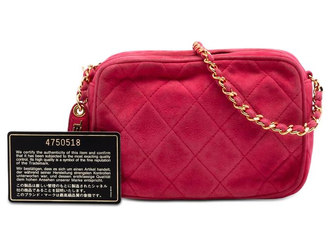 Bolsa Camera Chanel Red CC em camurça acolchoada Vermelho - vista 7