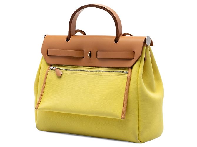 Hermès Yellow Toile Herbag Zip 31 Gelb - Ansicht 2