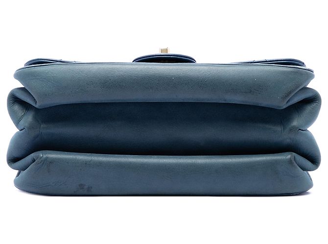 Chanel Blue Small Quilted Calfskin Straight Lined Flap Blu scuro - vista 3
