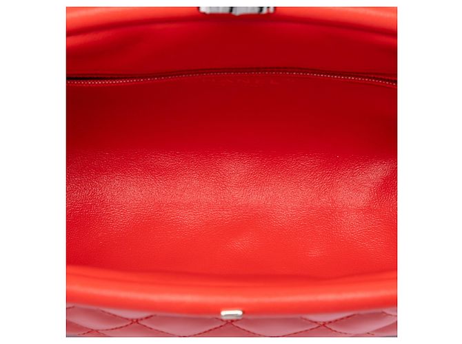 Clutch Chanel Red Quilted Patent Timeless Kiss Lock Rosso - vista 4