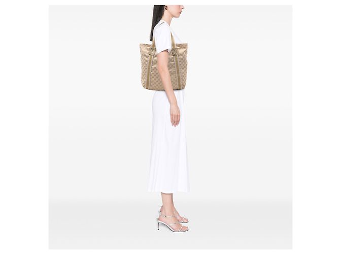Gucci Beige GG Canvas Web Tote - Ansicht 7