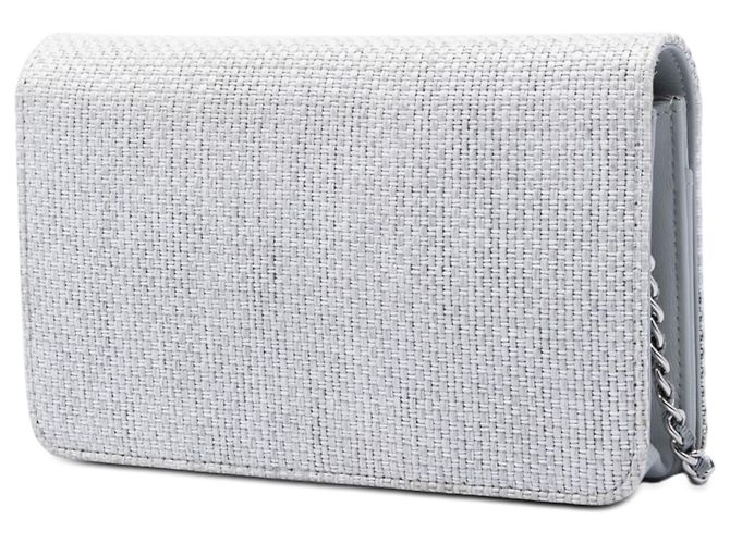 Chanel Deauville Wallet On Chain aus grauer Canvas - Ansicht 2