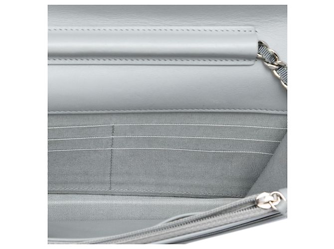 Chanel Deauville Wallet On Chain aus grauer Canvas - Ansicht 4