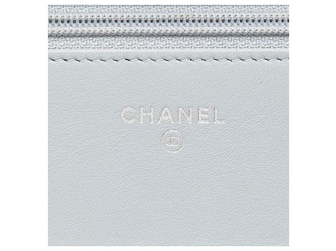 Chanel Deauville Wallet On Chain aus grauer Canvas - Ansicht 5