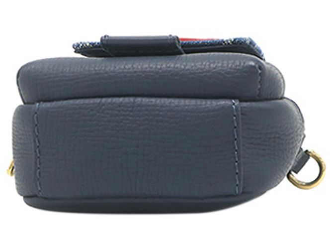 Double Phone Pouch in Denim Monogram Blue Nigo e Taurillon Louis Vuitton - vista 3