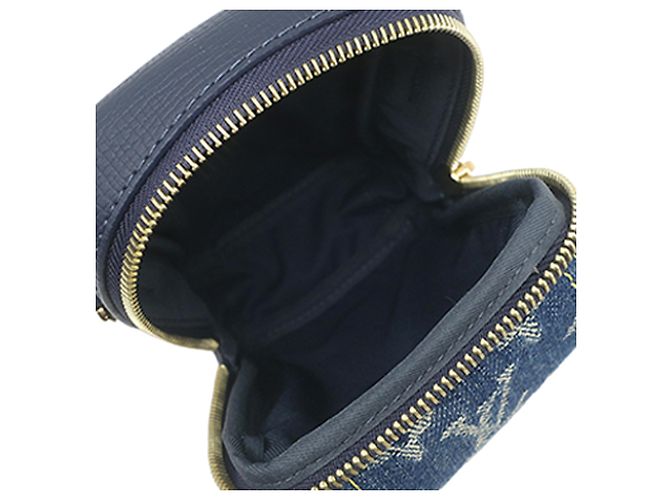 Double Phone Pouch in Denim Monogram Blue Nigo e Taurillon Louis Vuitton - vista 4