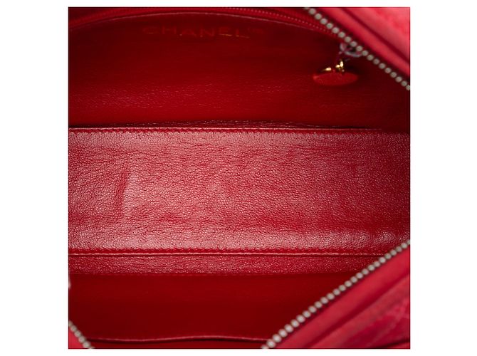 Camera Borsa a tracolla Chanel Red CC in scamosciato trapuntato con nappa e diamanti Rosso - vista 4