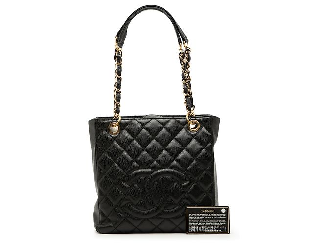 Chanel Black Caviar Petite Shopping Tote Schwarz - Ansicht 7