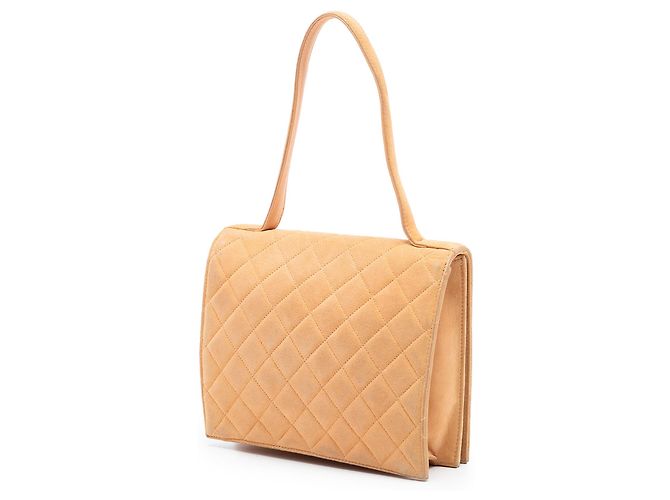 Chanel Rita Flap in scamosciato trapuntato beige - vista 2