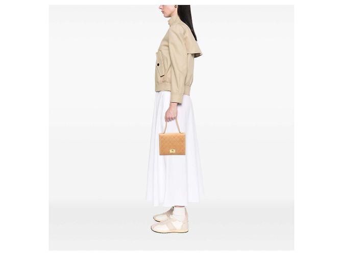 Chanel Rita Flap in scamosciato trapuntato beige - vista 6