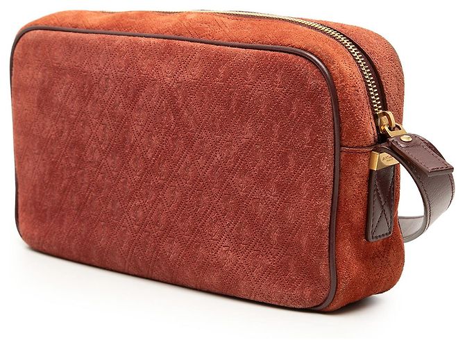 Borsa a tracolla Monogram All Over in scamosciato marrone Saint Laurent - vista 2