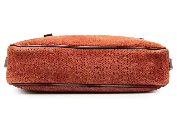 Borsa a tracolla Monogram All Over in scamosciato marrone Saint Laurent - vista 3