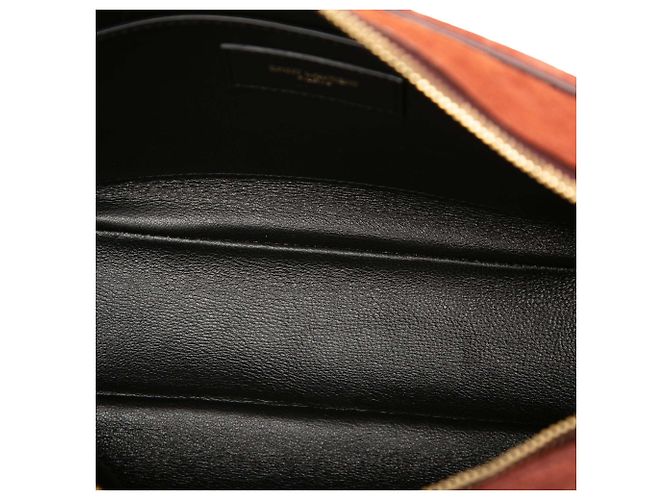 Borsa a tracolla Monogram All Over in scamosciato marrone Saint Laurent - vista 4