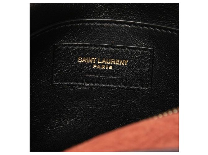 Borsa a tracolla Monogram All Over in scamosciato marrone Saint Laurent - vista 5