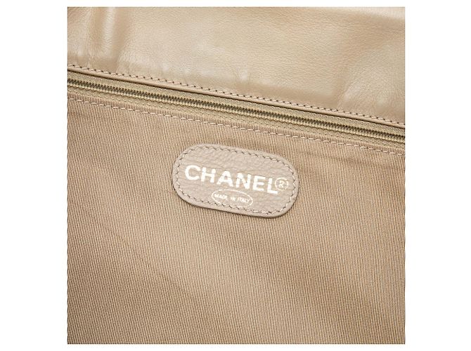 Chanel Beige CC Canvas Tote mit Holzgriff - Ansicht 5