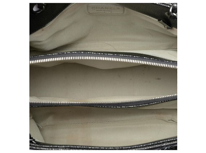Tote Chanel Gray CC Quilted Caviar Chain Marrone Grigio antracite - vista 4