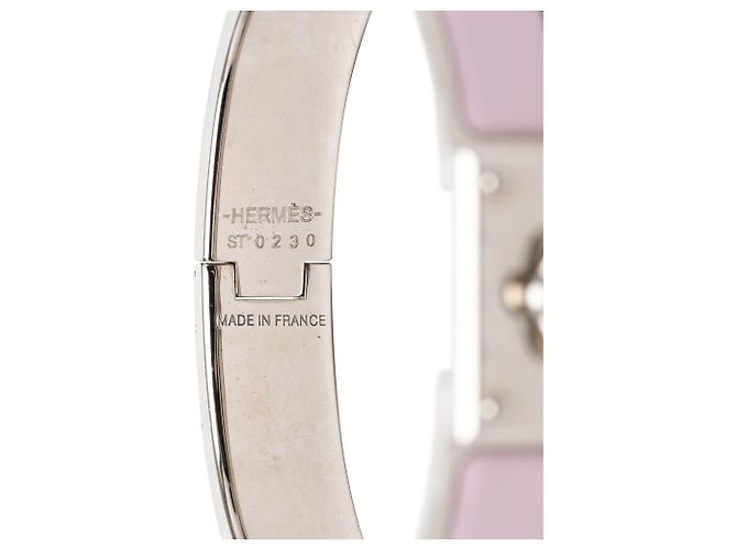 Bracciale Hermès Pink Narrow Enamel Clic Anneau PM Rosa - vista 4