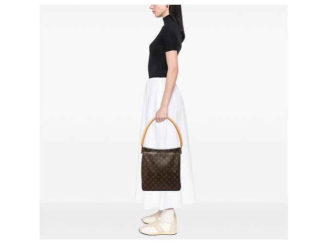 Louis Vuitton Marrón Monogram Looping GM Castaño - vista 8