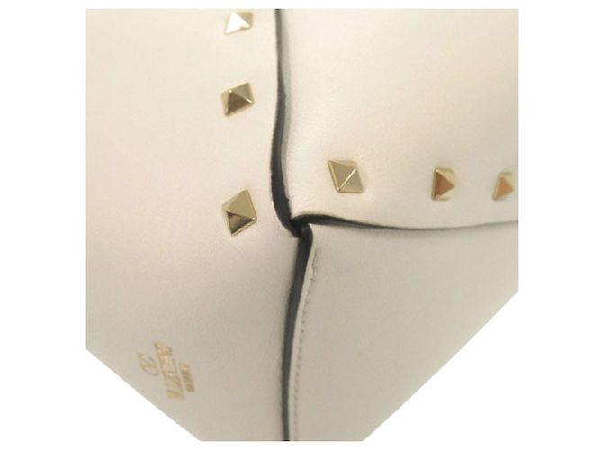 Borsa a secchiello Valentino in pelle bianca con Rockstud - vista 10