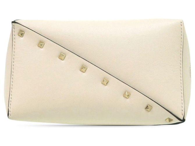 Borsa a secchiello Valentino in pelle bianca con Rockstud - vista 3