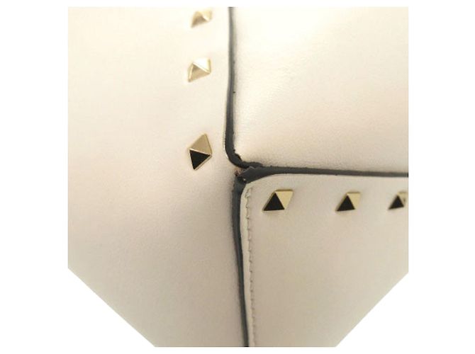 Borsa a secchiello Valentino in pelle bianca con Rockstud - vista 8
