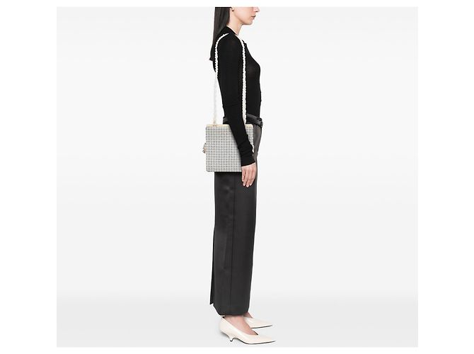 Borsa Shopping Chanel in Tweed Bianco e Resina con Cerniera Crudo - vista 6