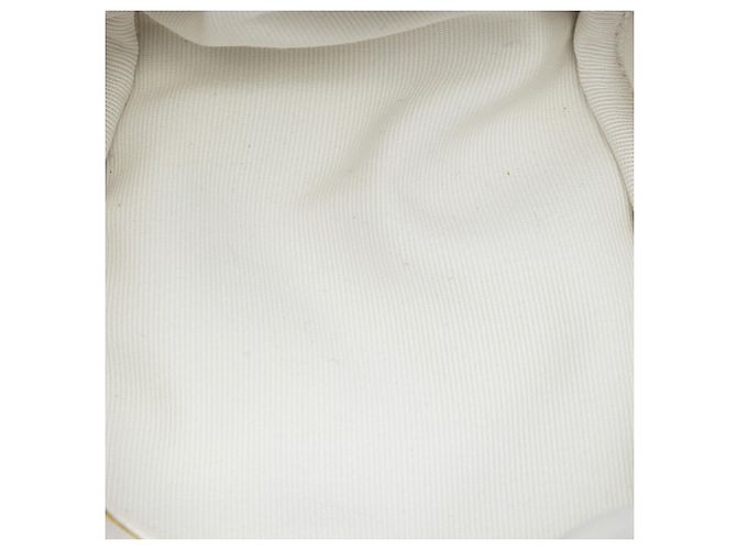 Vanity Clutch Cube Chanel White CC in agnello trapuntato con zip e catena Bianco Crudo - vista 4