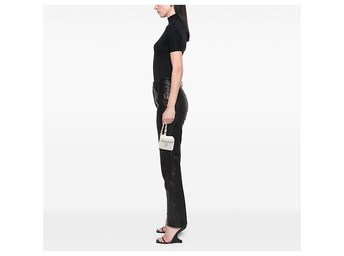 Vanity Clutch Cube Chanel White CC in agnello trapuntato con zip e catena Bianco Crudo - vista 6