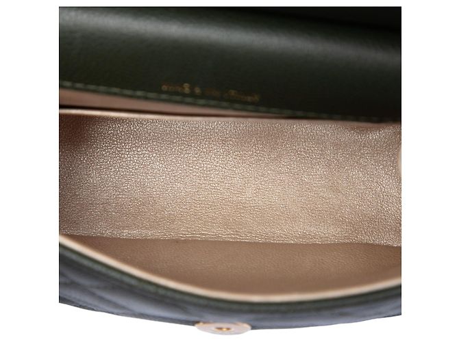 Clutch Chanel Green Small CC Quilted Caviar Bar Flap con catena Verde Verde oliva - vista 4