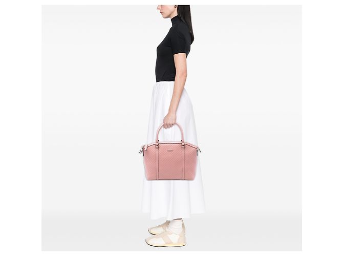 Borsa Gucci Rosa Large Microguccissima Dome Satchel - vista 7