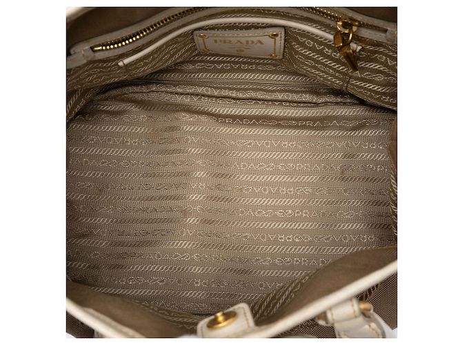Sac à main Prada Beige Canvas Canapa Logo Bow Satchel - vue 4