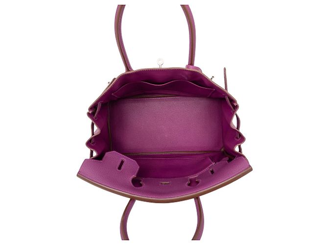 Hermès Purple Togo Birkin Retourne 30 Porpora Viola scuro - vista 4