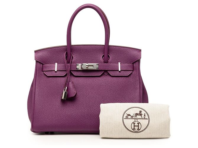 Hermès Purple Togo Birkin Retourne 30 Porpora Viola scuro - vista 8