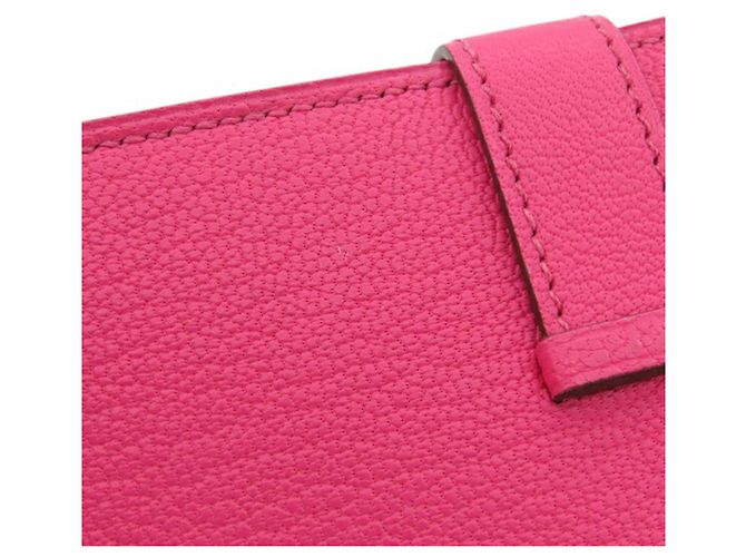 Cartera larga plegable Hermès Pink Chevre Bearn Soufflet Rosa - vista 10