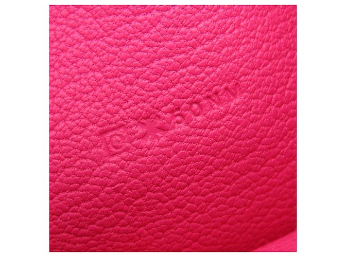 Cartera larga plegable Hermès Pink Chevre Bearn Soufflet Rosa - vista 8