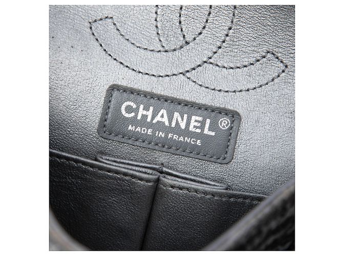 Chanel Reissue 2.55 Double Flap 224 in pelle di vitello testurizzata metallizzata chevron argento - vista 5