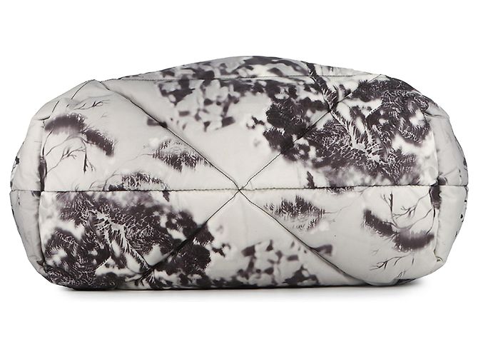 Tote acolchoado estampado em Re Nylon cinza Prada Marrom - vista 3