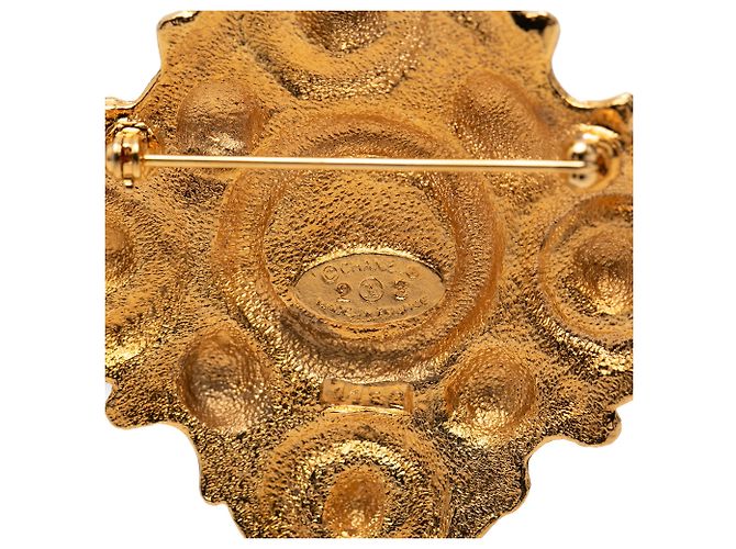 Spilla Chanel Gold Gold Plated Rhombus Faux Pearl D'oro - vista 3