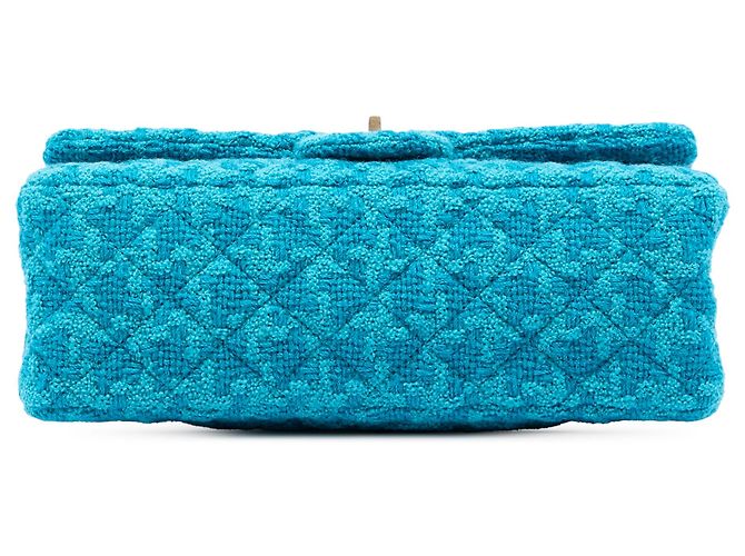 Chanel Blue Quilted Tweed Reissue 2.55 Double Flap 225 - vista 3