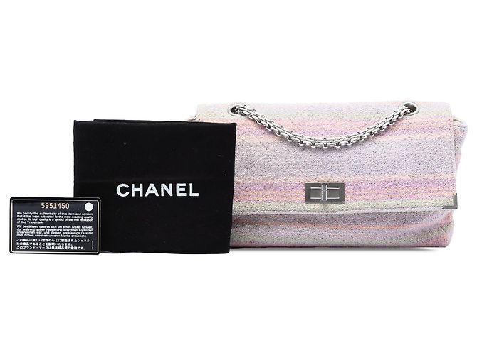 Chanel Rosa Tweed Trapuntato Reissue 2.55 Single Flap 225 - vista 7