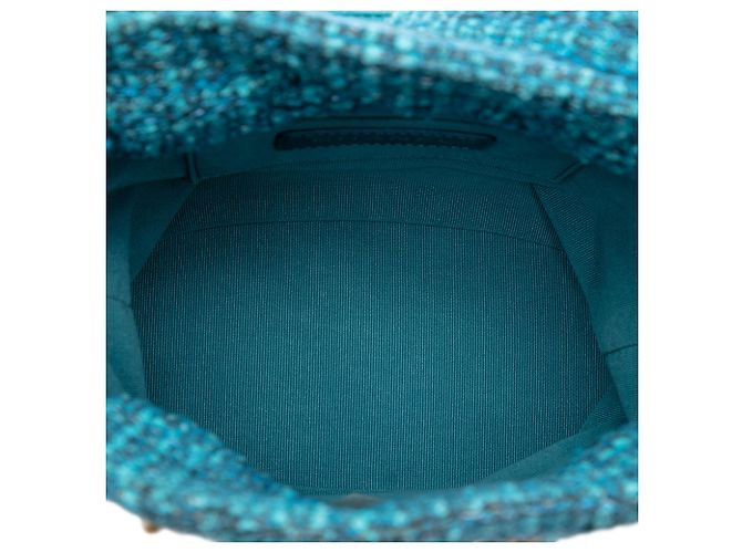 Borsa a secchiello Chanel Blue Tweed Pending CC Top Handle Turchese - vista 4