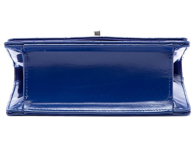 Chanel Blue CC Trapuntato Vernice Single Flap - vista 3
