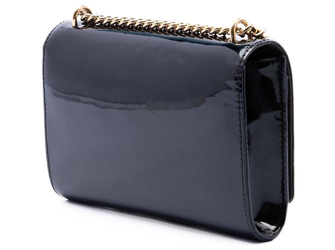 Louis Vuitton Black Vernis Louise Sliding Chain MM Nero - vista 2