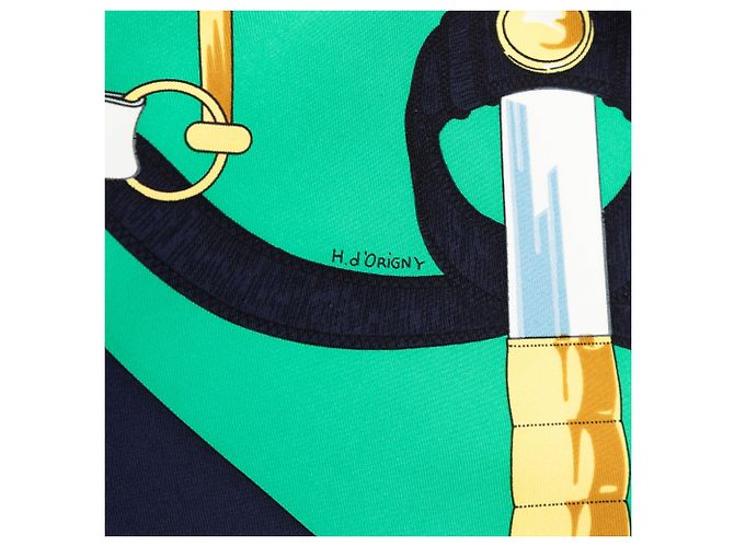 Hermès Seidentuch Green Eperon d Or 90 Grün - Ansicht 4