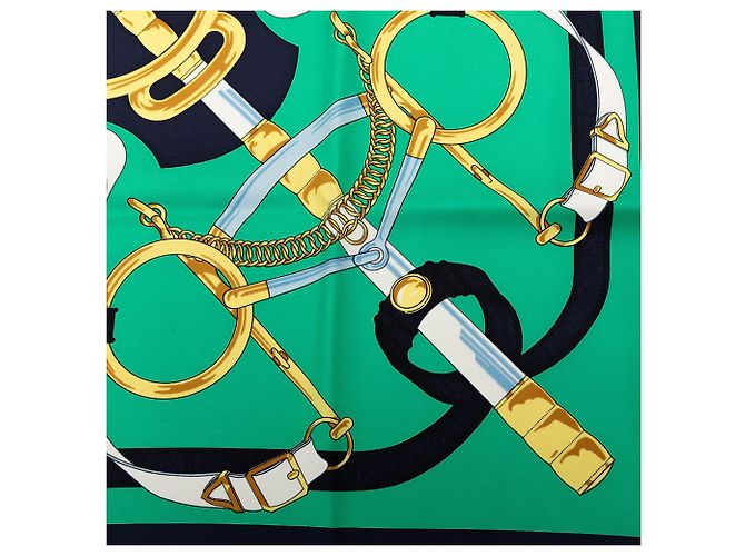 Hermès Seidentuch Green Eperon d Or 90 Grün - Ansicht 5
