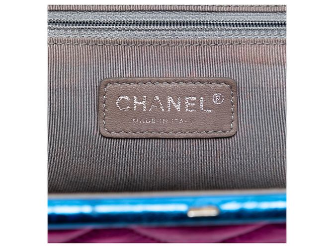 Borsa Chanel Multi Multicolor Quilted Metallic Calfskin Modern Chain Flap Frame Bag Multicolore - vista 5