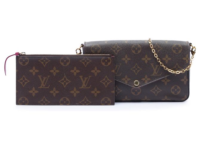 Louis Vuitton Pochette Felicie Marrone Monogram - vista 7