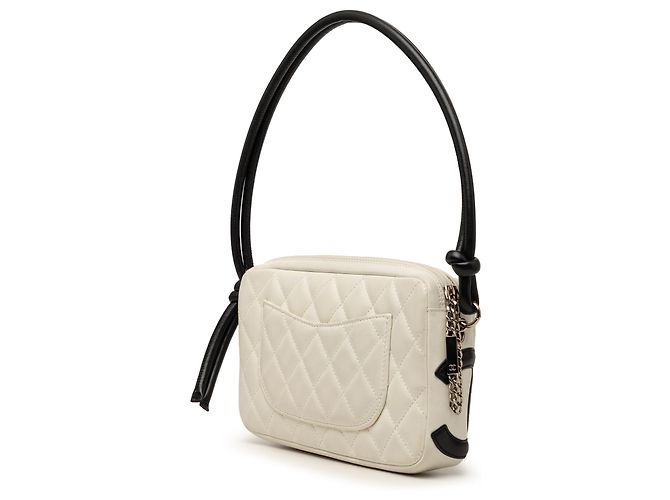 Pochette Chanel White Quilted Lambskin Cambon Ligne Bianco - vista 2