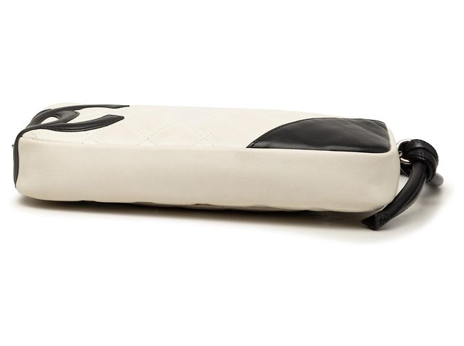 Pochette Chanel White Quilted Lambskin Cambon Ligne Bianco - vista 3