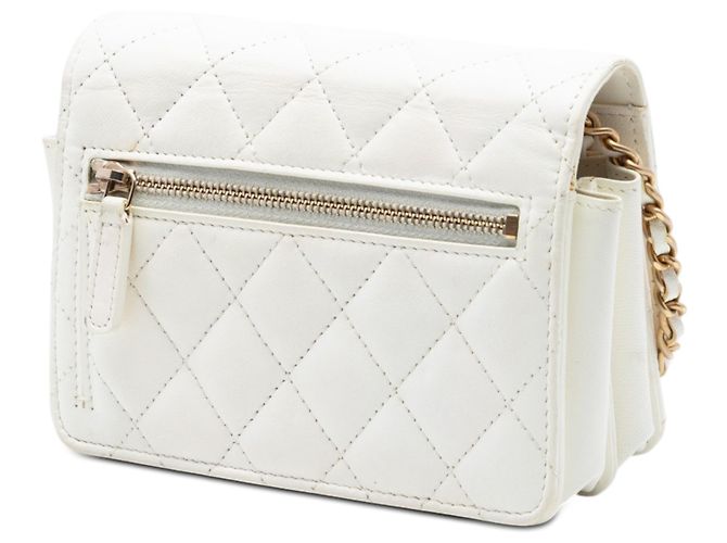 Wallet On Chain Portafoglio con catena Chanel White Quilted Lambskin Romance Bianco - vista 2